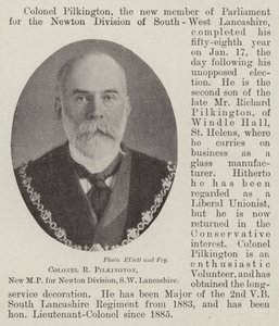 Oberst R Pilkington, ny MP for Newton Division, SW Lancashire av English Photographer