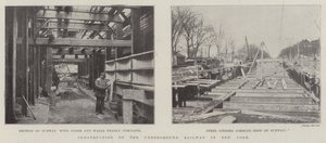 Bygging av Underground Railway i New York av English Photographer
