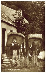 Coracle-fiskere (s/hvitt-bilde) av English Photographer