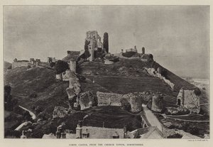 Corfe Castle, fra Church Tower, Dorsetshire