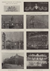 Kroningsdekorasjoner og belysninger, London og provinsene