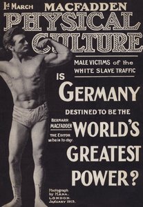 Forside av magasinet Physical Culture, januar 1913 av English Photographer