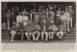 Cricket i Bombay, presidentskapet og Parsee-lagene av English Photographer