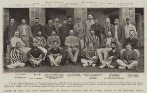 Cricket i India, lagene som representerer Bombay-presidentskapet og Bombay Parsees i presidentskapskampen av English Photographer