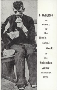 D McGregor som funnet av Mens Social Work of the Salvation Army, februar 1891 av English Photographer