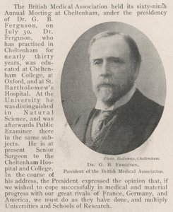 Dr GB Ferguson, president i British Medical Association av English Photographer