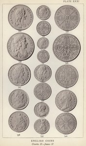 Engelske mynter, Charles II, James II (s/hv-bilde) av English Photographer