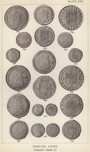 Engelske mynter, Cromwell, Charles II (s/hvitt-bilde) av English Photographer