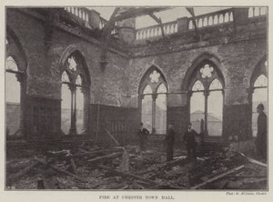 Brann i Chester Town Hall av English Photographer