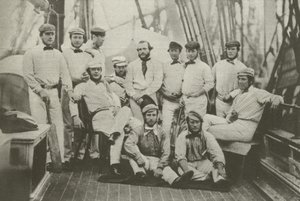 Det første engelske cricketlaget som dro til Amerika, 7. september 1859 (s/hvitt-bilde) av English Photographer
