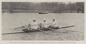 Fra Oxford til Putney på 13 timer 59 minutter, Mr Spencer Gollan, Tom Sullivan og George Towns forlater Henley av English Photographer