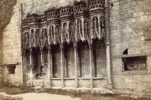 Furness Abbey, Sedilia (s/hvitt bilde) av English Photographer