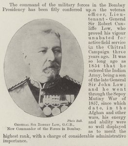 General Sir Robert Low, GCB, ny sjef for styrkene i Bombay av English Photographer