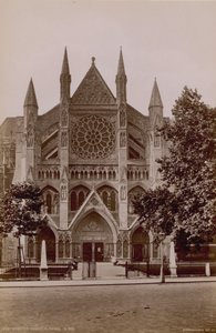 Generell utsikt over den nordlige verandaen til Westminster Abbey av English Photographer