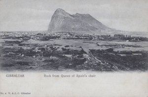 Gibraltar, Rock fra Queen of Spains stol (s/hvitt bilde) av English Photographer