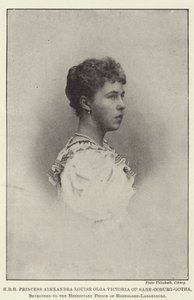 HKH Prinsesse Alexandra Louise Olga Victoria av Saxe-Coburg-Gotha, forlovet med arveprinsen av Hohenlohe-Langenburg av English Photographer
