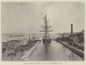 Halifax Graving Dock, HMS Canada entering Dock av English Photographer