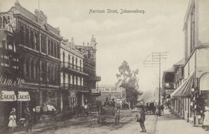 Harrison Street, Johannesburg (s/hvitt bilde) av English Photographer