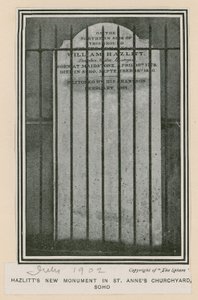 Hazlitts nye monument i St Annes Churchyard, Soho av English Photographer