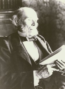 Herbert Spencer, portrett, lesing (s/hvitt-bilde) av English Photographer