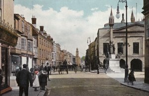 High Street og Queen Victoria Memorial, Newport av English Photographer