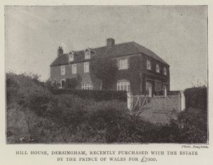 Hill House, Dersingham, nylig kjøpt med eiendommen av Prince of Wales for £7000 av English Photographer