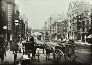 Holborn Viaduct, Farringdon Street, ser nordover, City of London, 1890 av English Photographer