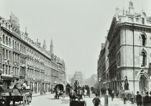 Holborn Viaduct, ser østover, City of London, 1875 av English Photographer