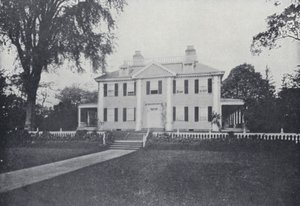 Hjemmet til Henry Wadsworth Longfellow, Cambridge, Massachusetts (s/hvitt-bilde) av English Photographer