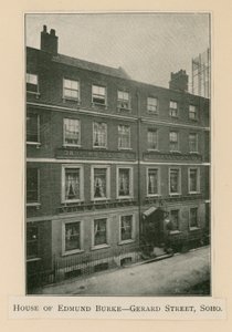 House of Edmund Burke, 37 Gerrard Street av English Photographer