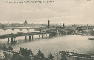Hungerford og Waterloo Bridges, London av English Photographer