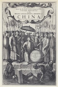 J Nieuhof, en ambassade sendt av East India Company til Kina, Tr J Ogilby 1673 (s/hv-bilde) av English Photographer