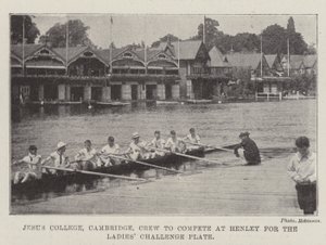Jesus College, Cambridge, Crew for å konkurrere på Henley om Ladies Challenge Plate av English Photographer