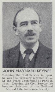 John Maynard Keynes (s/hvitt bilde) av English Photographer