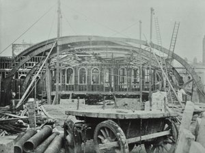 Kings Cross Station: byggearbeid pågår, 1862 av English Photographer