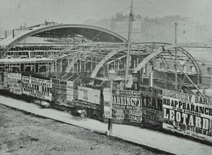 Kings Cross Station: byggearbeid pågår, 1862 av English Photographer