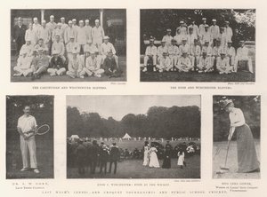 Forrige ukes tennis- og krokketturneringer og offentlig skolecricket av English Photographer