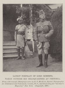 Siste portrett av Lord Roberts, tatt utenfor hovedkvarteret hans i Pretoria av English Photographer