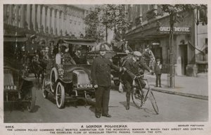 London politimann. Postkort sendt 4. juli 1913. av English Photographer