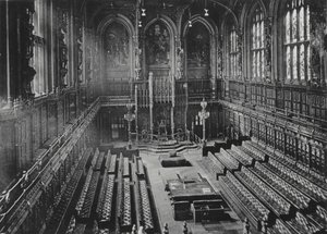 London: The House of Lords (s/hvitt bilde) av English Photographer