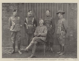 Lord Dunraven og offiserer fra 67th Company Imperial Yeomanry (Sharpshooters), på vei sørover av English Photographer
