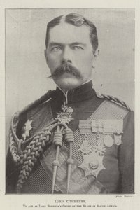 Lord Kitchener, til å fungere som Lord Roberts stabssjef i Sør-Afrika av English Photographer