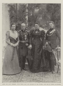 Lord og Lady Roberts, med deres eneste sønn (drept på Tugela) og en av deres døtre av English Photographer
