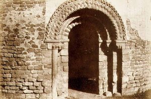 Ludlow Castle: døråpningen til den runde kirken, ca. 1852-3 (bilde) av English Photographer