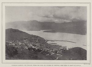 Lyttelton Harbour, New Zealand, hvor hertugen og hertuginnen av Cornwall ble tidsbestemt til å ankomme 22. juni av English Photographer