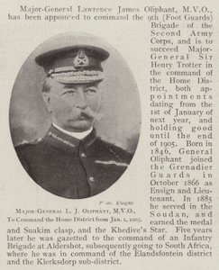 Generalmajor L J Oliphant, MVO, til å kommandere hjemmedistriktet fra 1. januar 1903 av English Photographer