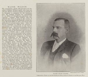 Major Allan Wilson, kommanderte et parti av de britiske Sør-Afrika-kompaniets tropper i Matabili-krigen av English Photographer