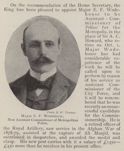 Major EF Wodehouse, ny assisterende kommissær for Metropolitan Police av English Photographer