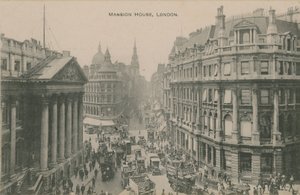 Mansion House, London. Postkort sendt i 1913. av English Photographer