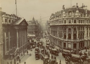 Mansion House, Queen Victoria Street og Cheapside, London av English Photographer